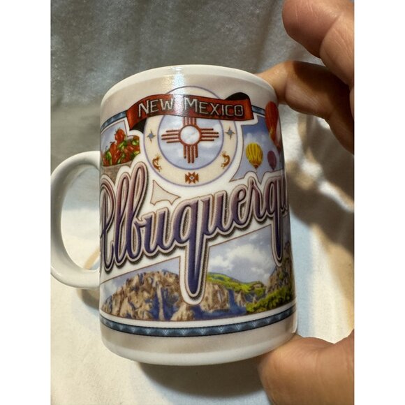 Albuquerque New Mexico Souvenir Mug With Hot Air Balloons & Chili Peppers - Picture 2 of 5